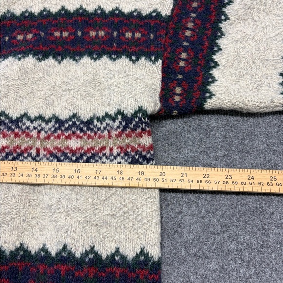 Vintage 90s Eddie Bauer Fair Isle Wool Blend Knit Sweater - Picture 9 of 10
